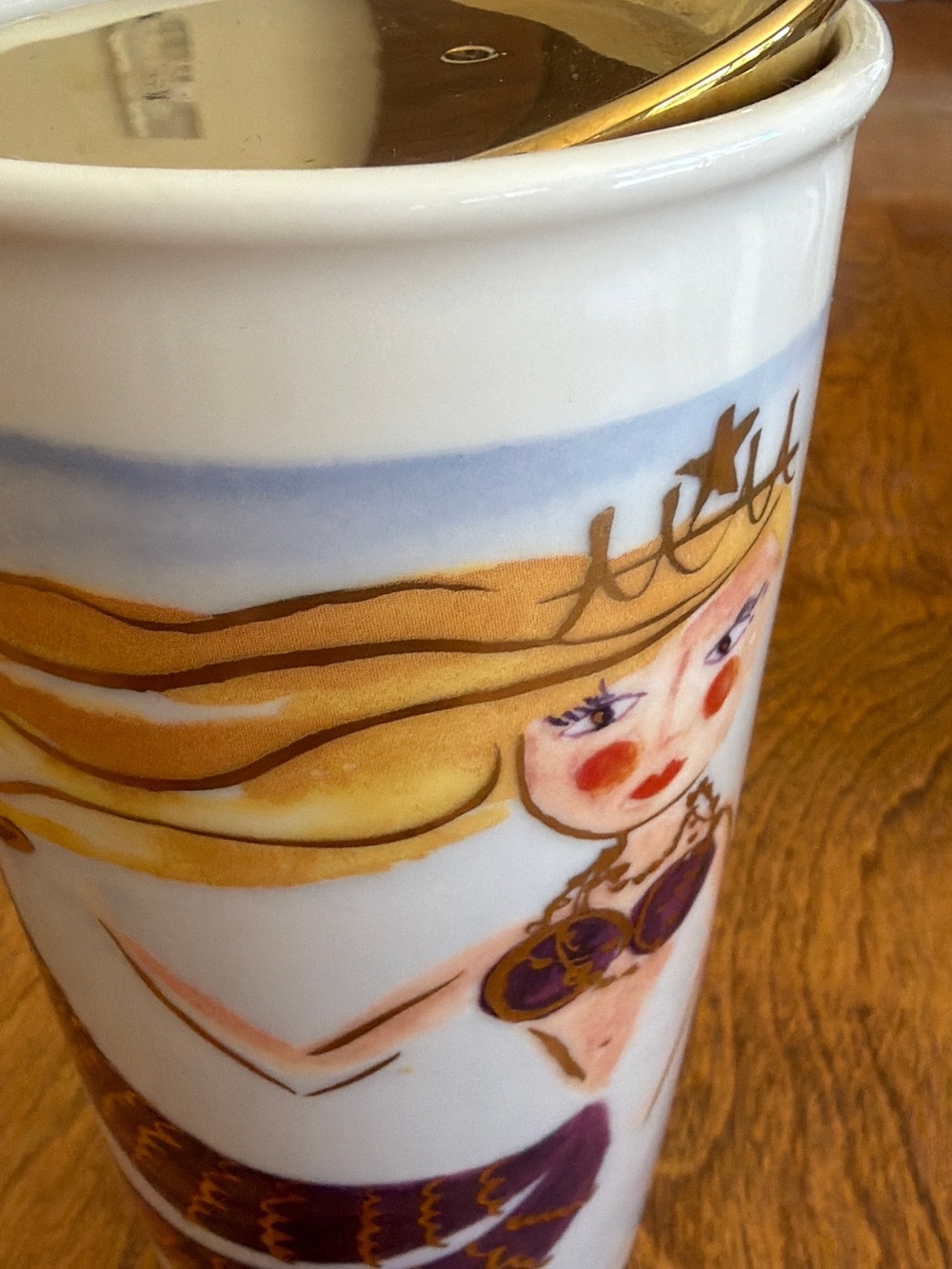 Starbucks  - travel tumbler - Mermaid Porcelain Tumbler in Gold and Purple